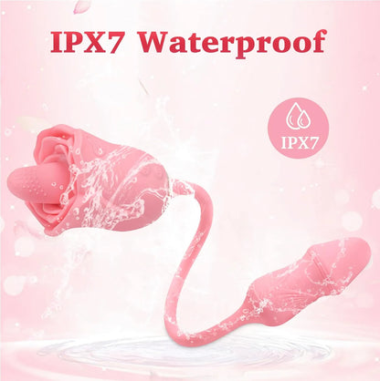 Rose Vibrator Sex Toys for Women,3 in1 Rose Clitoral Stimulator