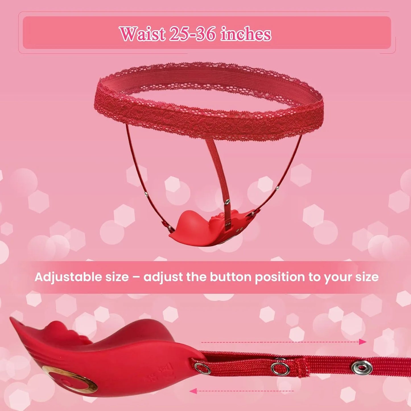 Wearable Panty Vibrator with Remote, Rose Clitoral Sex Toys
