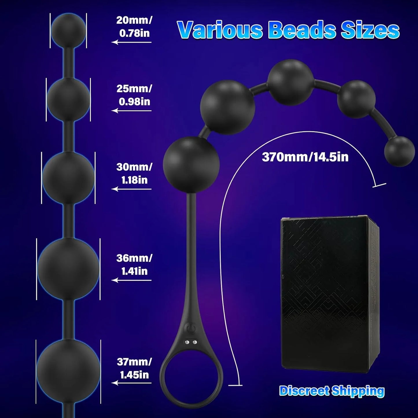 Anal Beads Vibrator Sex Toys - 14.5 Inch App Remote Control Butt Plug