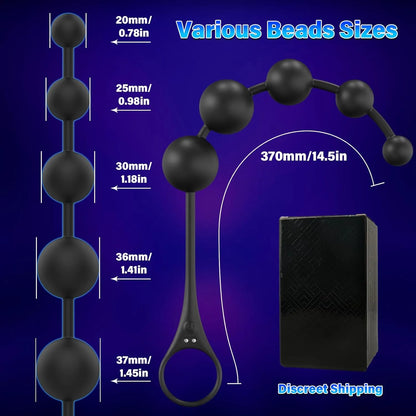Anal Beads Vibrator Sex Toys - 14.5 Inch App Remote Control Butt Plug