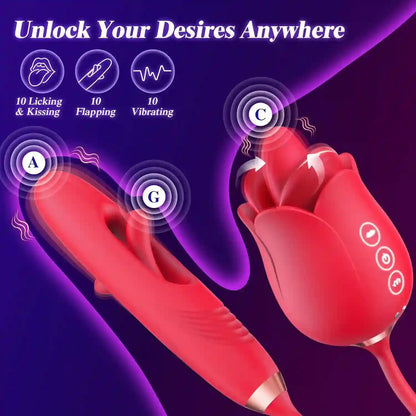 G Spot Vibrator Rose Sex Toys - Rosebabes 4IN1 Dildo Vibrators