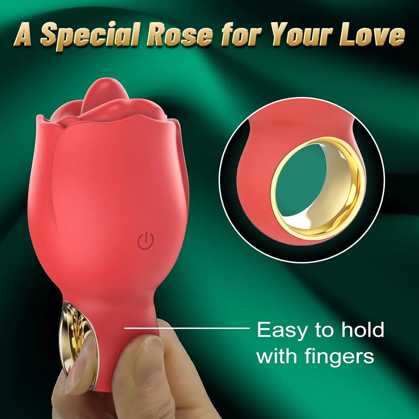 Rose Sex Toy with 360° Rotated Licking Tongue