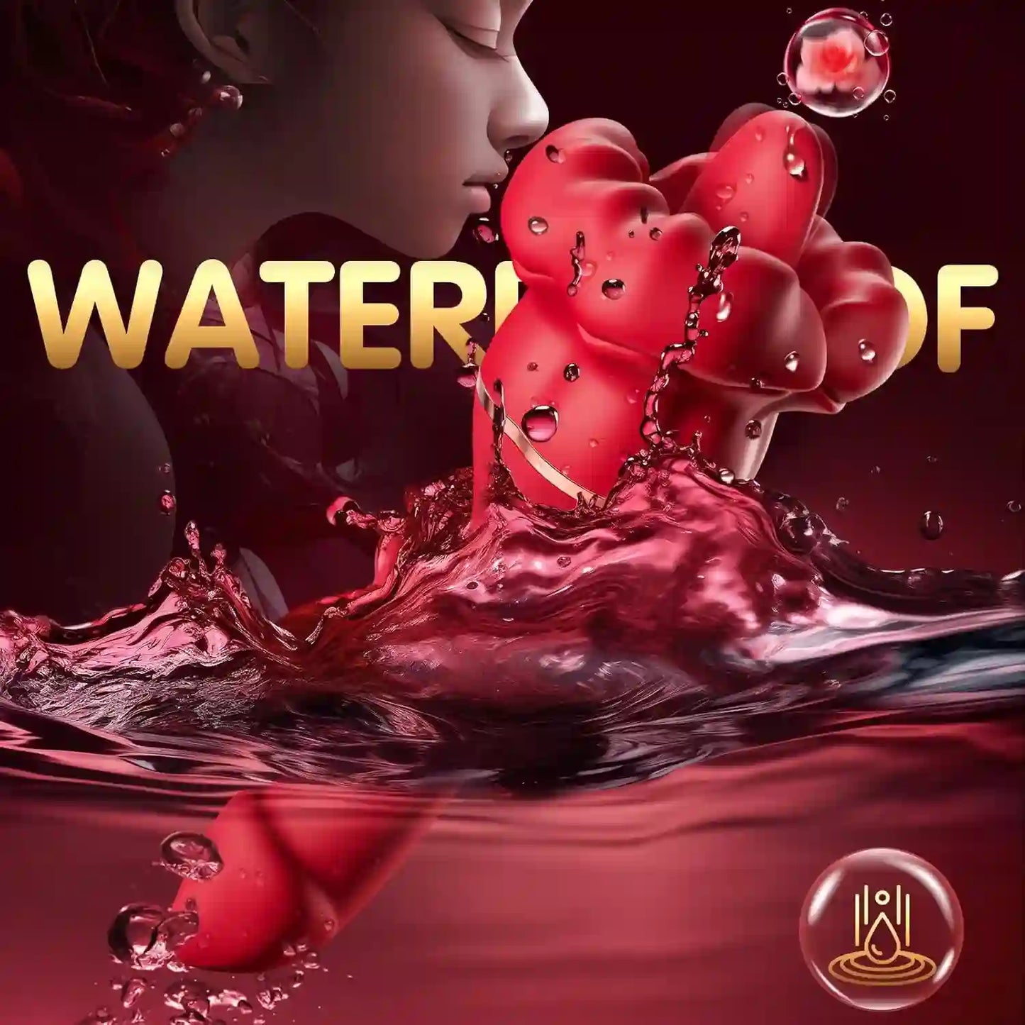 Vibrator Dildo Rose Sex Toys for Women - with 10 Tongue Licking