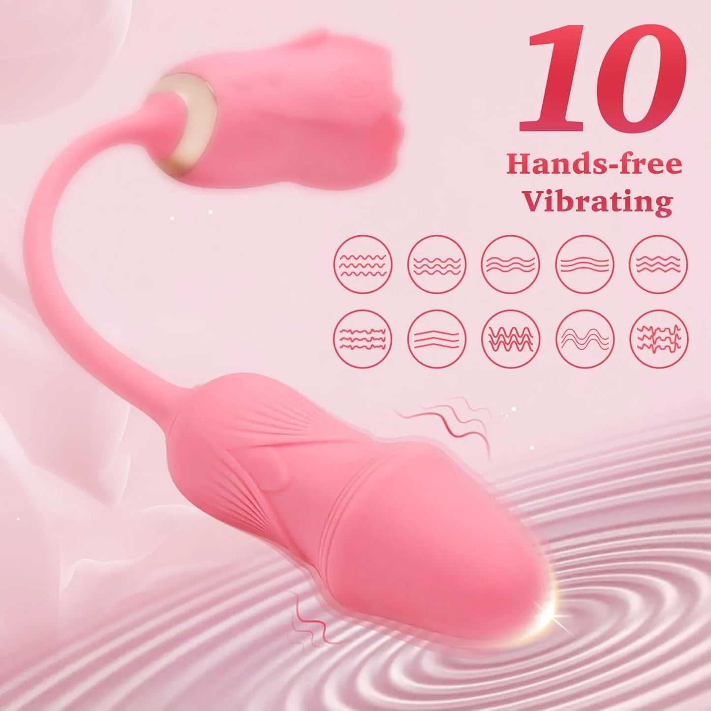 Rose Vibrator Sex Toys for Women,3 in1 Rose Clitoral Stimulator