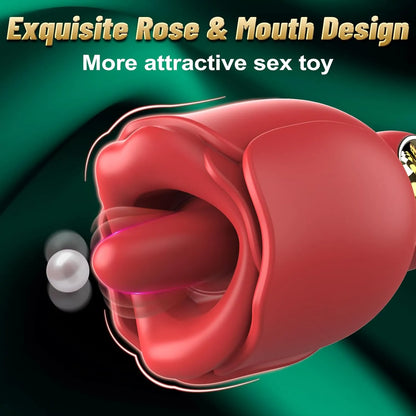 Rose Sex Toy with 360° Rotated Licking Tongue