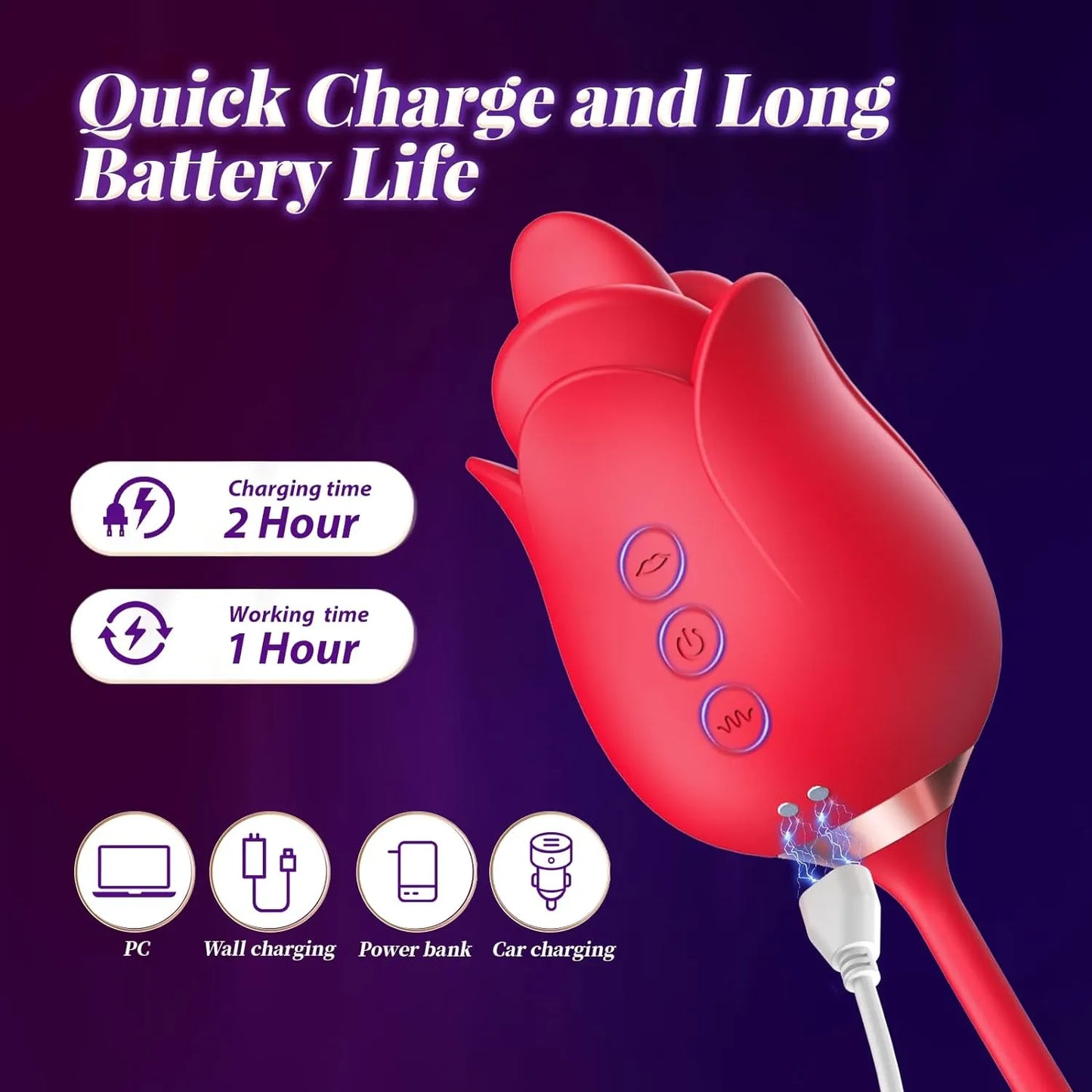 G Spot Vibrator Rose Sex Toys - Rosebabes 4IN1 Dildo Vibrators