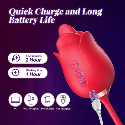 G Spot Vibrator Rose Sex Toys - Rosebabes 4IN1 Dildo Vibrators