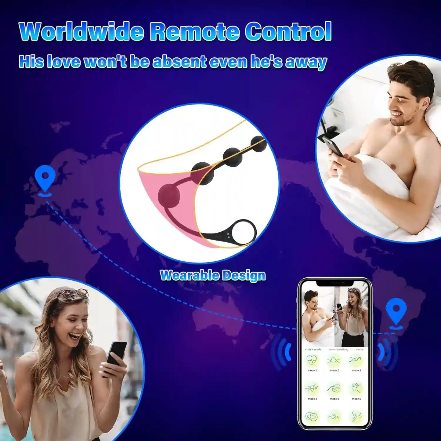 Anal Beads Vibrator Sex Toys - 14.5 Inch App Remote Control Butt Plug