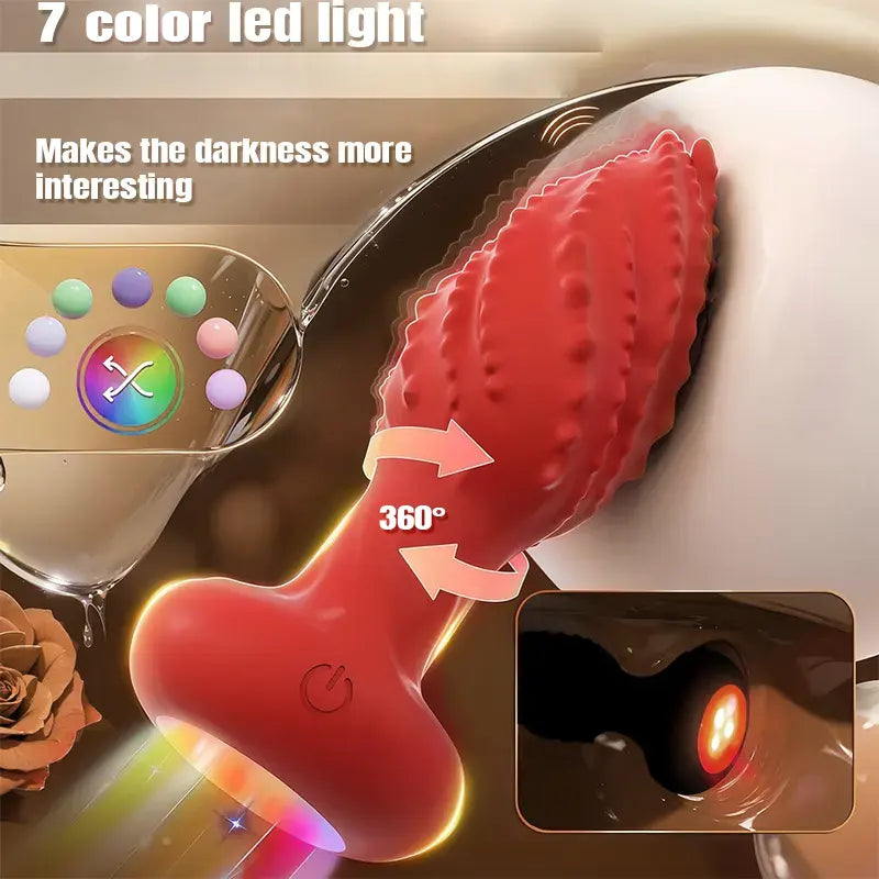 Rotating LED Anal Vibrator Plug