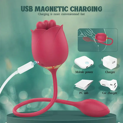 Dual Rose Toy with Vibrating Egg