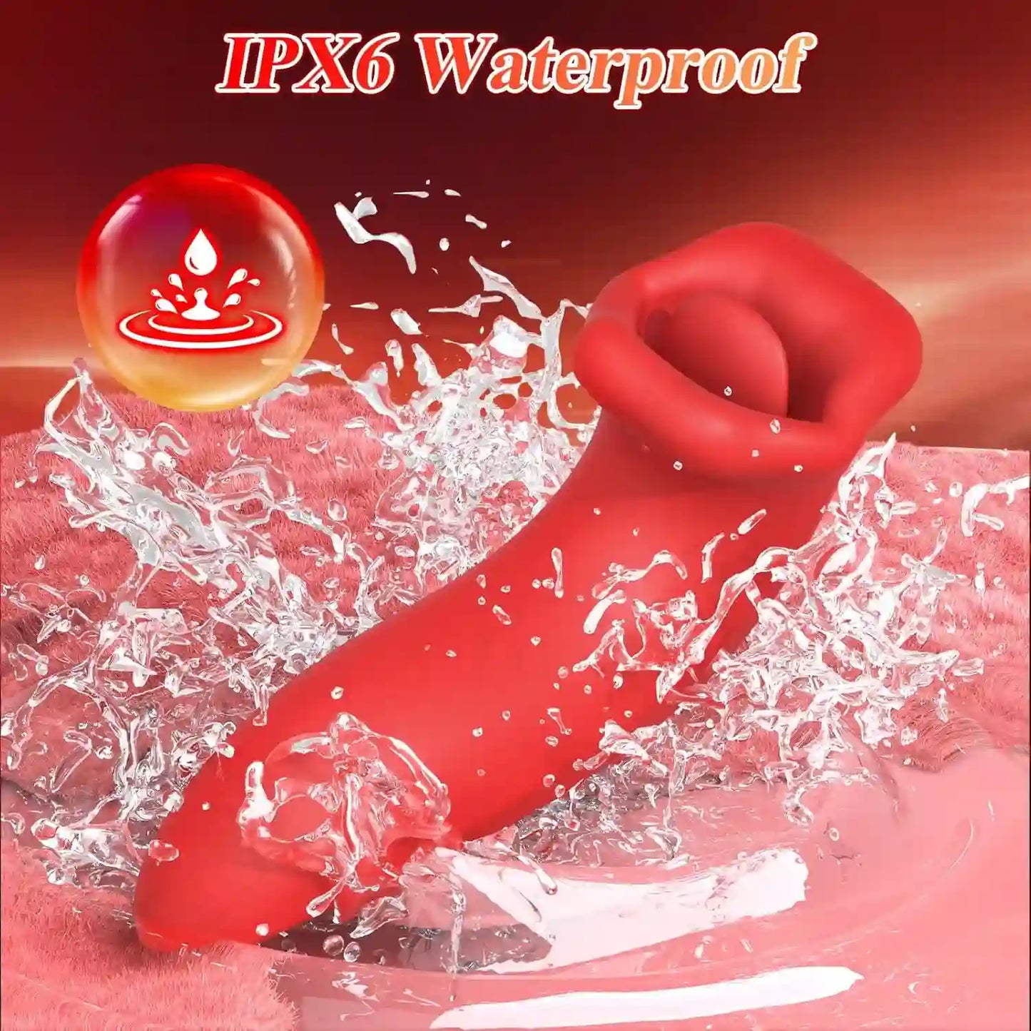 Clitoral Vibrator Rose Sex Toy - with 10 Mouth Kissing